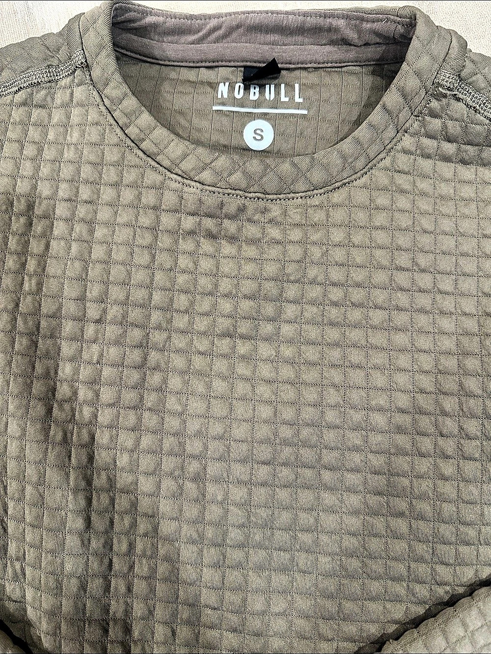 NOBULL Quilted Crewneck Sweatshirt Green Small - Picture 2 of 7